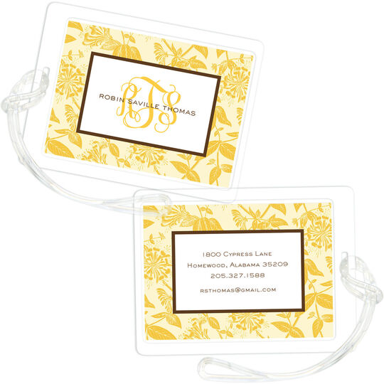 Yellow Honeysuckle Luggage Tags